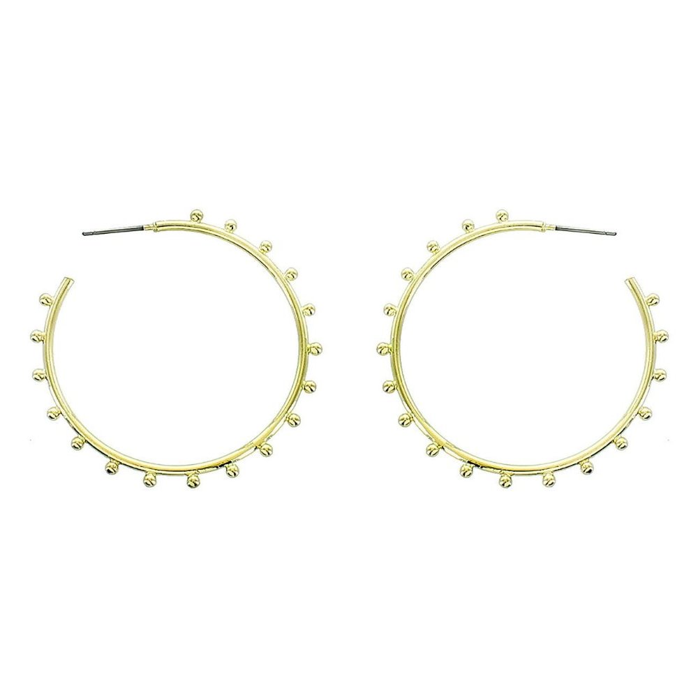 Panacea 14K Gold Plated Stud Post Hoop Earrings